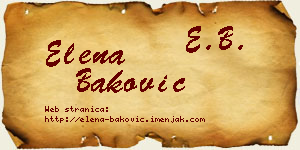 Elena Baković vizit kartica